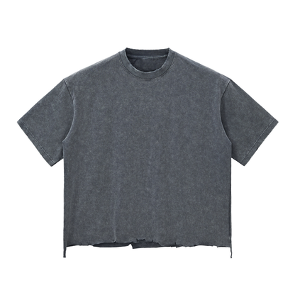 "The Reverie Tiger" Snow Wash Raw-Hem Boxy T-shirt