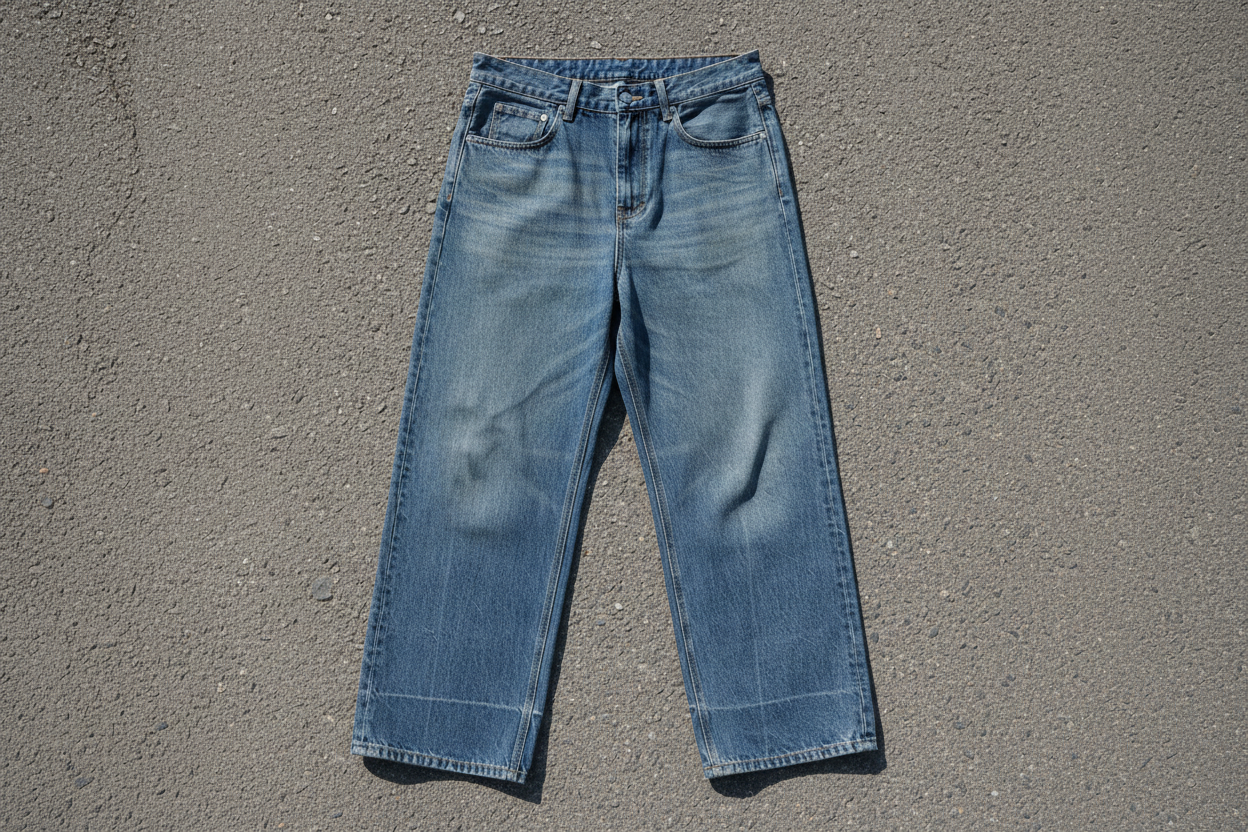 Vintage Wash Baggy Denim Jeans