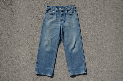 Vintage Wash Baggy Denim Jeans