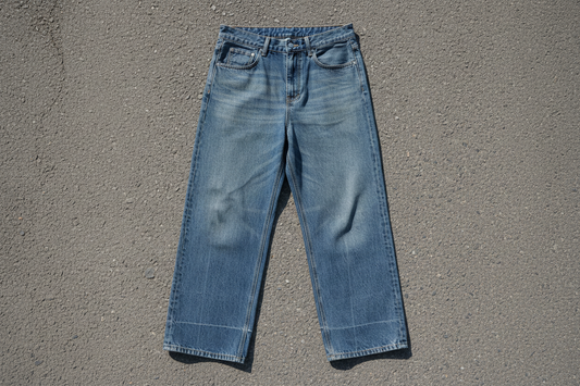 Vintage Wash Baggy Denim Jeans