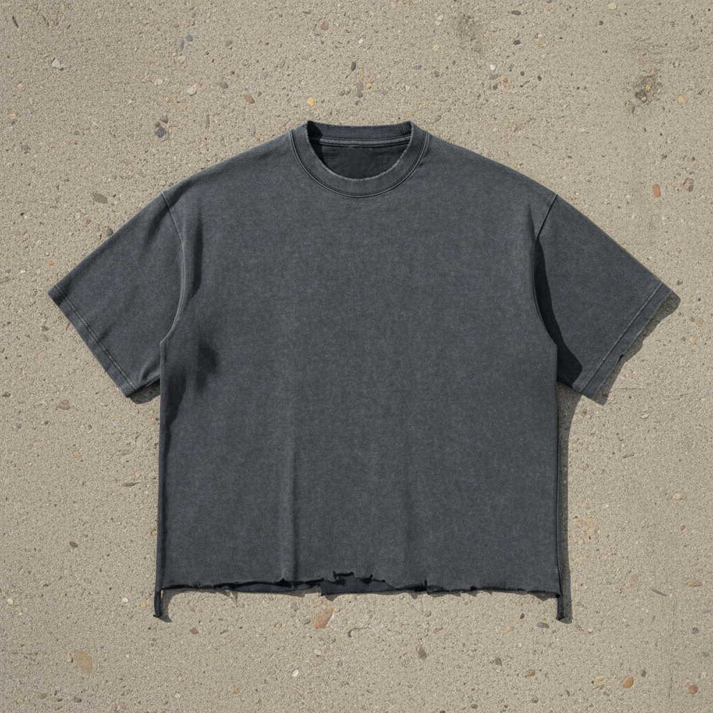 Snow Wash Raw-Hem Boxy T-shirt