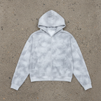 Dirty Washed Zip-Up Fleece Hoodie