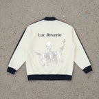"Not me" Contrast Trim Stand Collar Jacket