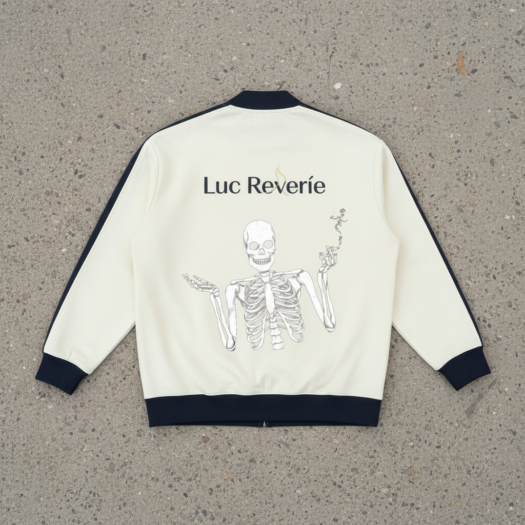 "Not me" Contrast Trim Stand Collar Jacket