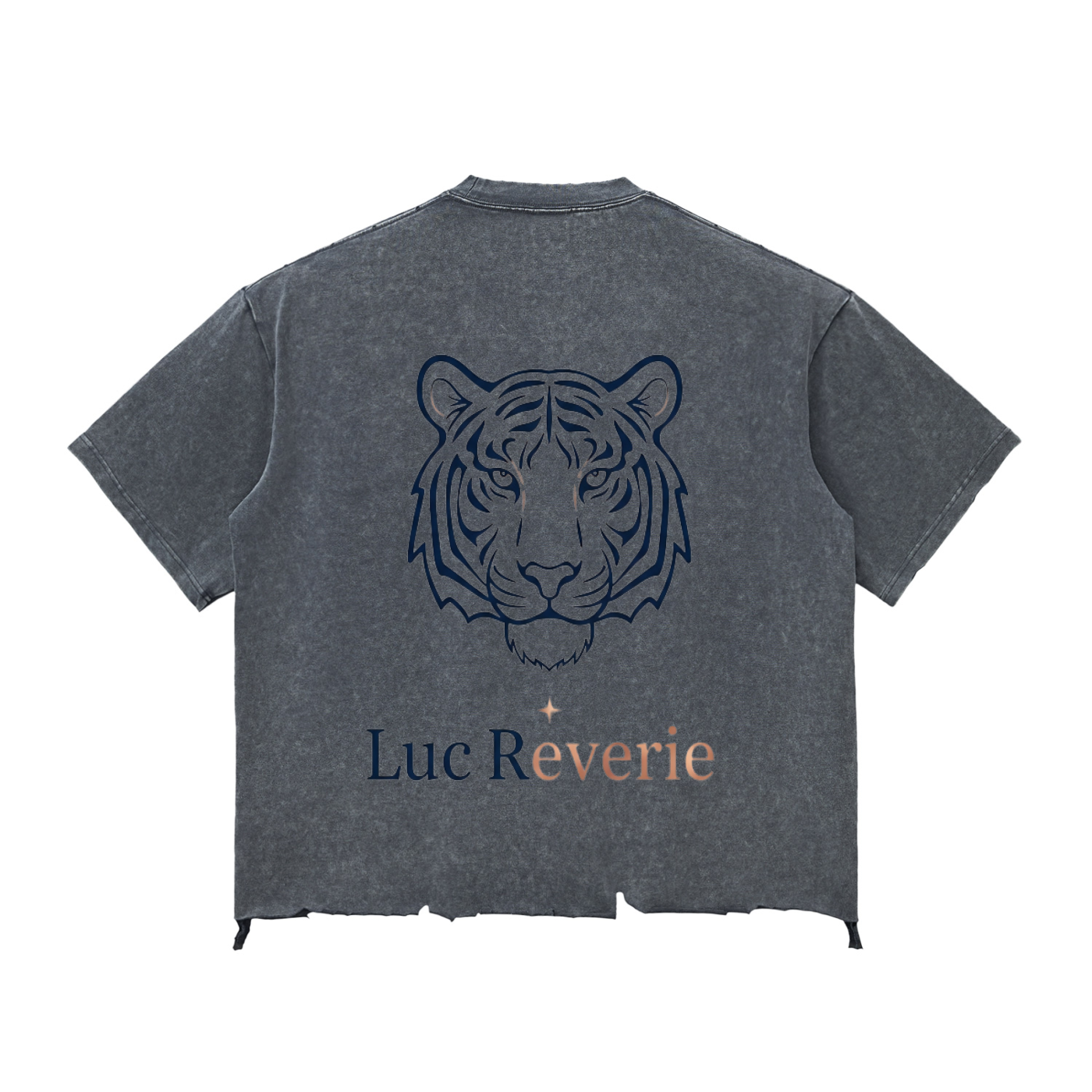 "The Reverie Tiger" - Snow Wash Raw-Hem Boxy T-Shirt