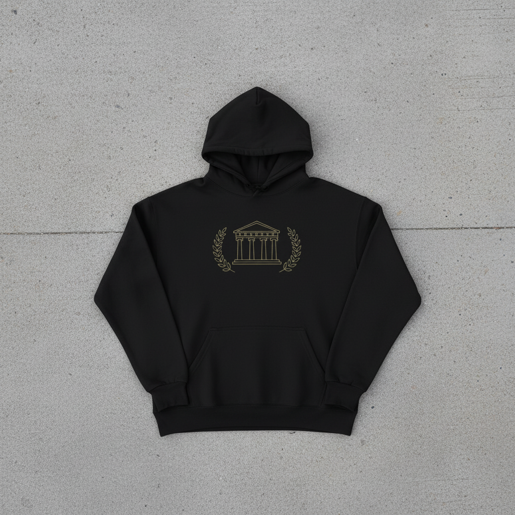 Olympus Crest - Heavyweight Cotton Hoodie