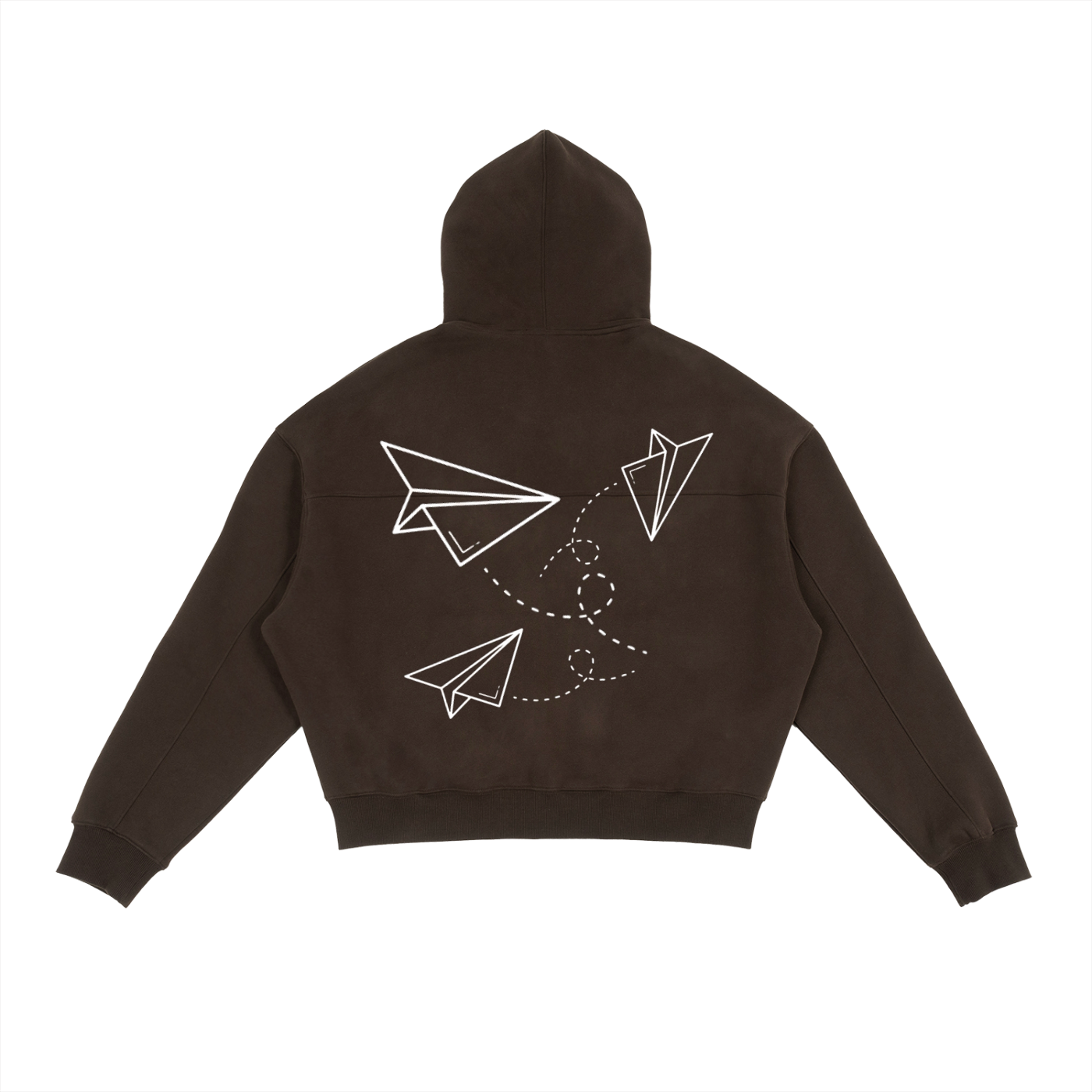 "Paper Planes" - Fleece Zip-Up Boxy Hoodie