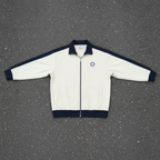 "Not me" Contrast Trim Stand Collar Jacket