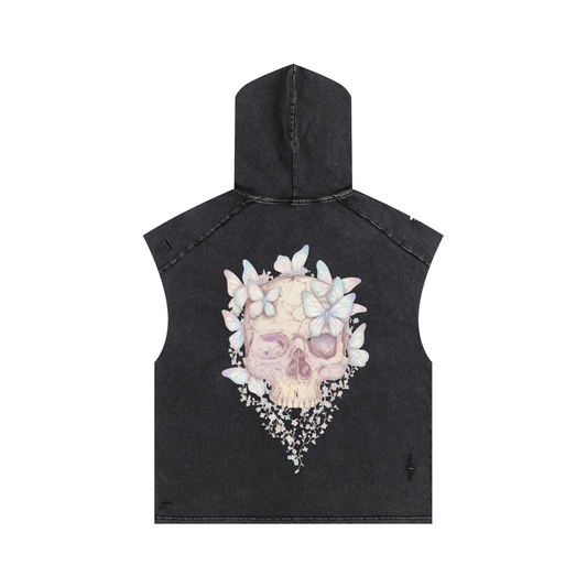 Snow Washed Boxy Hooded Tank Top