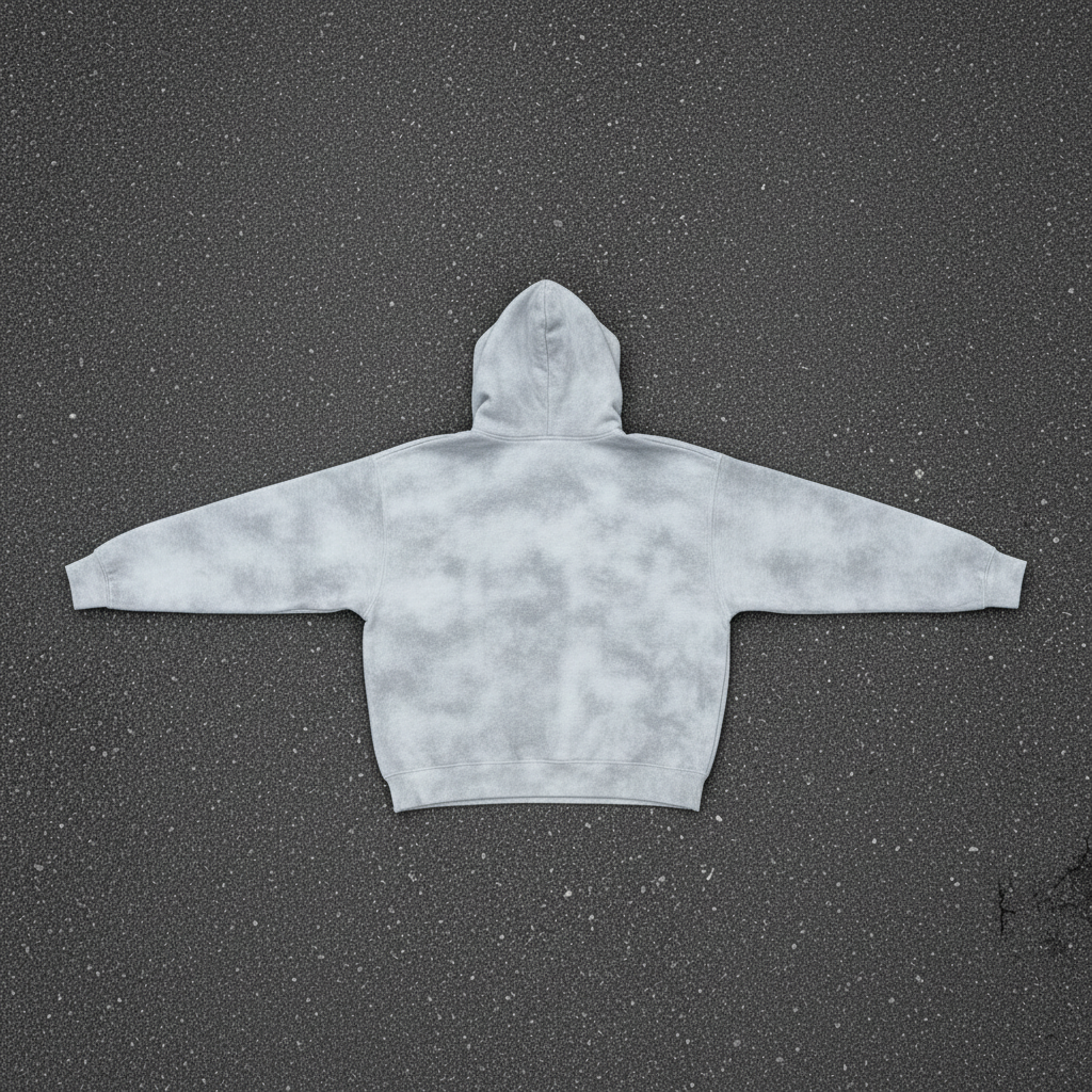 Dirty Washed Zip-Up Fleece Hoodie