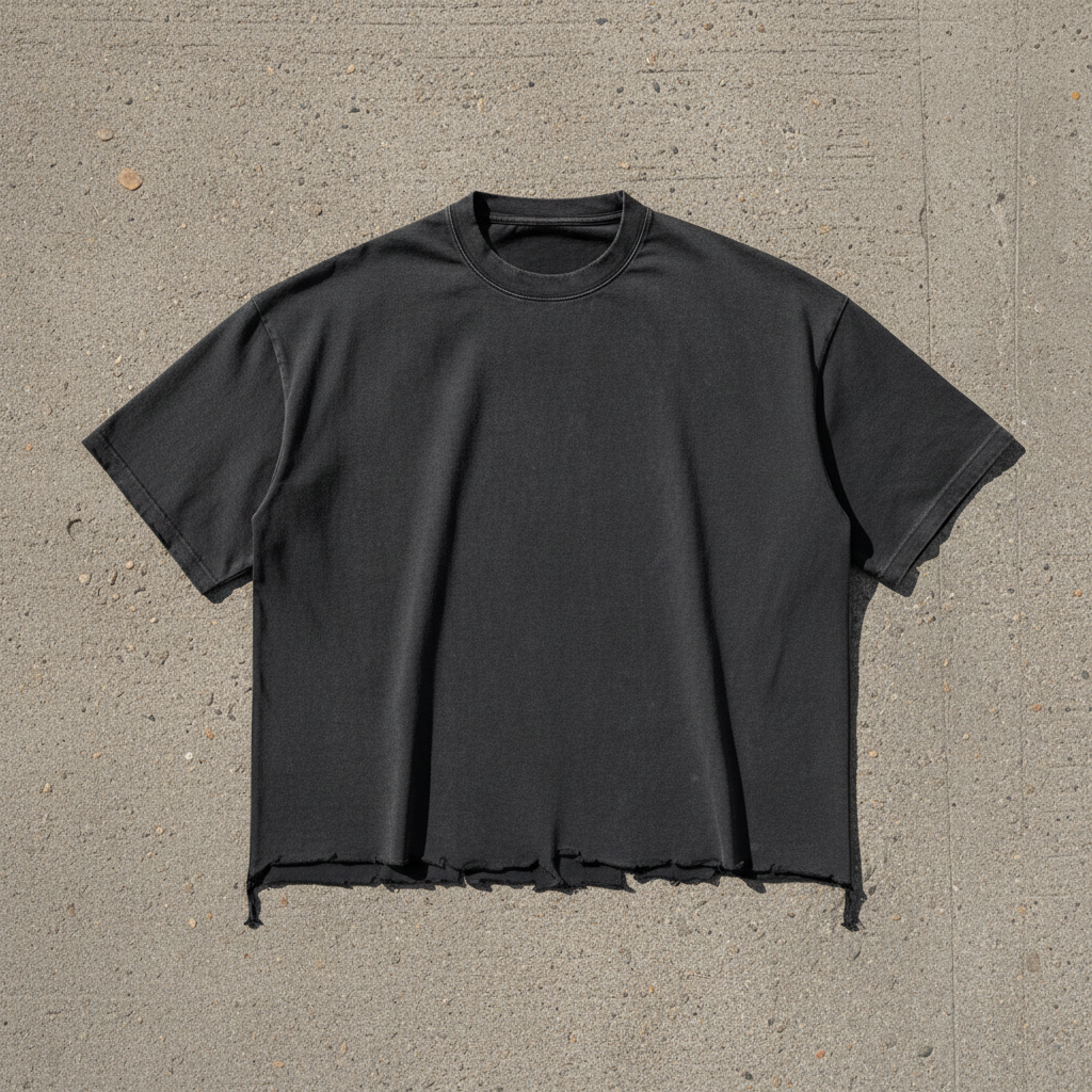 Snow Wash Raw-Hem Boxy T-shirt