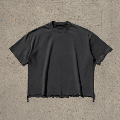 Snow Wash Raw-Hem Boxy T-shirt