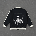 "Not me" Contrast Trim Stand Collar Jacket