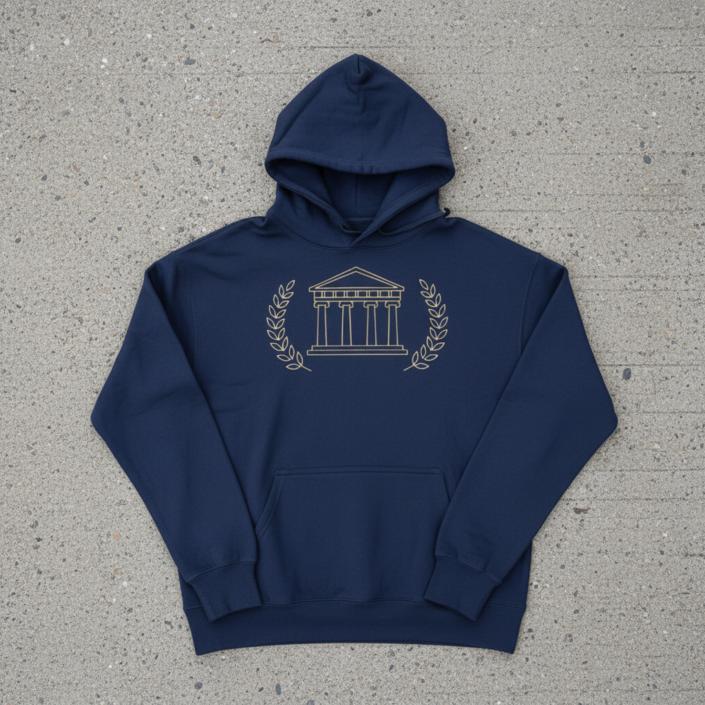 Olympus Crest - Heavyweight Cotton Hoodie