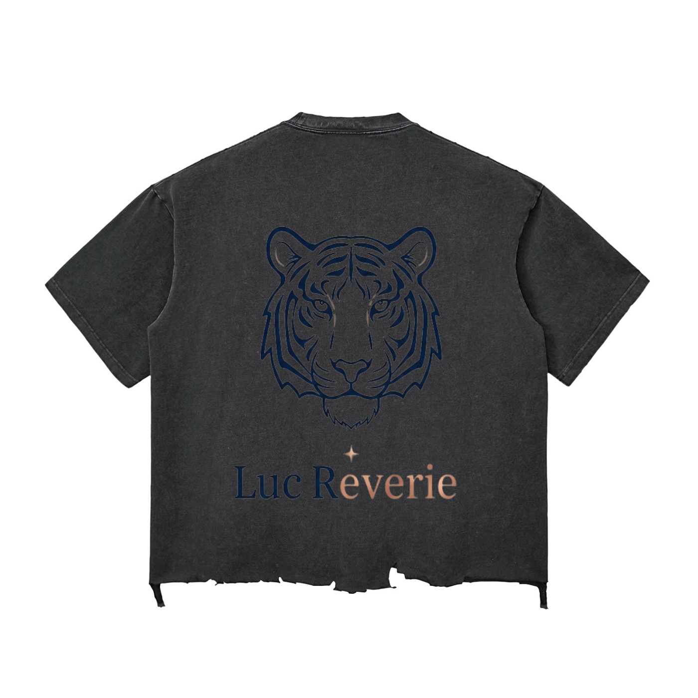 "The Reverie Tiger" Snow Wash Raw-Hem Boxy T-shirt