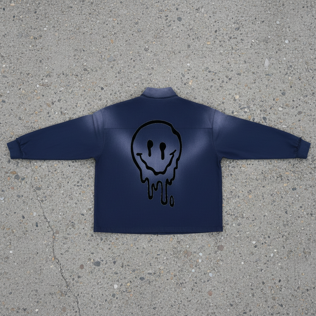 "Smile" – Sun Fade Quarter-Zip Sweatshirt