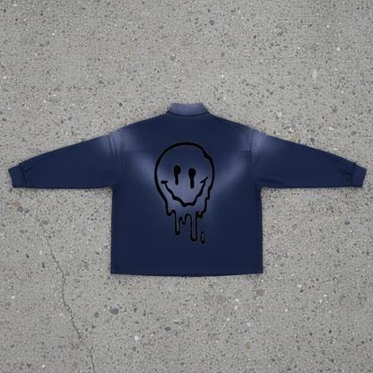 "Smile" Sun Fade Quarter-Zip Sweatshirt