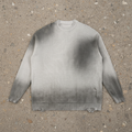 "Silhouette" Sun Fade Distressed Ripped Crewneck Sweater