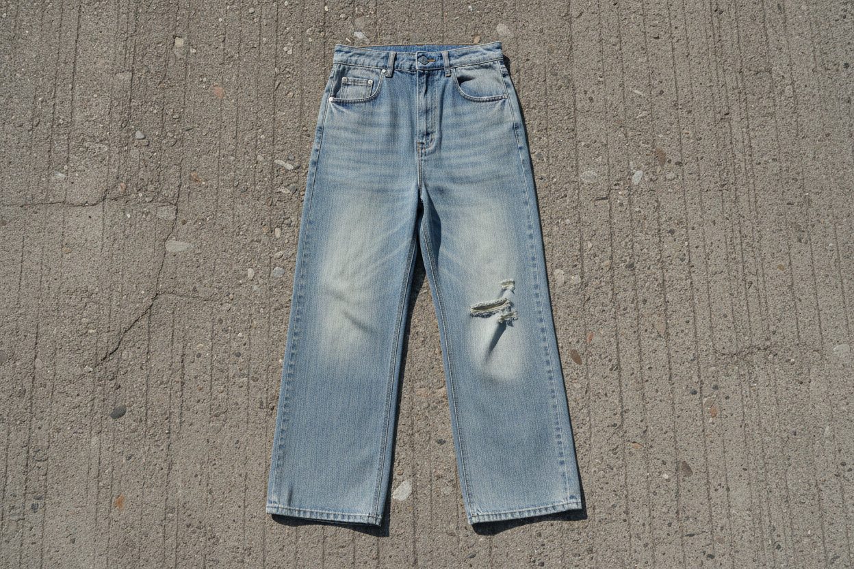 Vintage Wash Distressed Denim Jeans