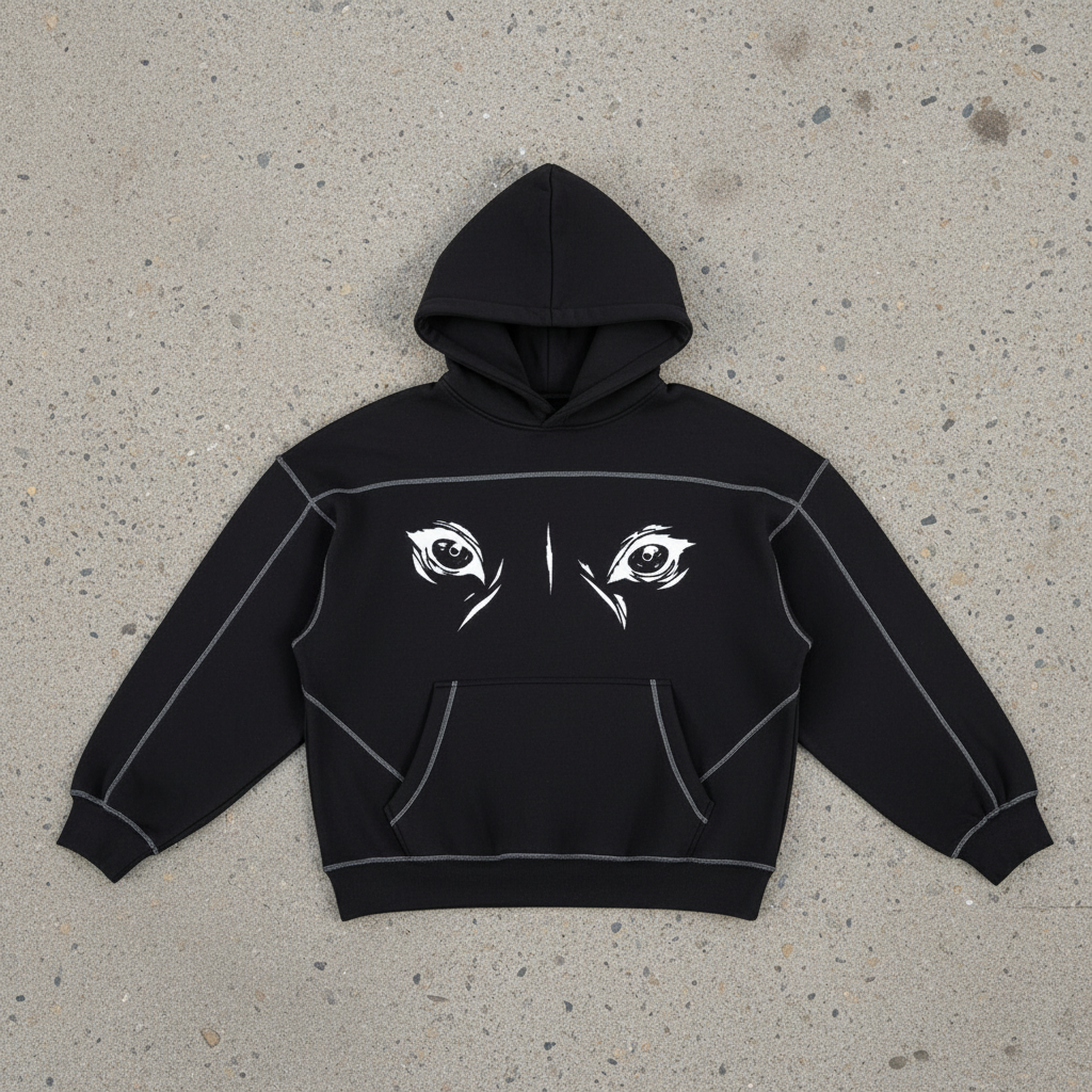 Night Watch - Stitched Boxy Fleece Hoodie