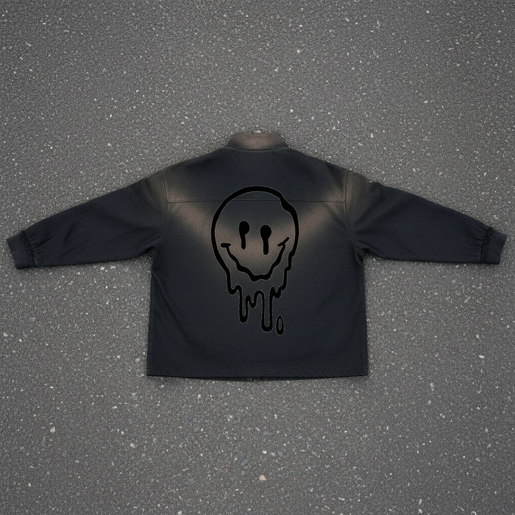 "Smile" Sun Fade Quarter-Zip Sweatshirt