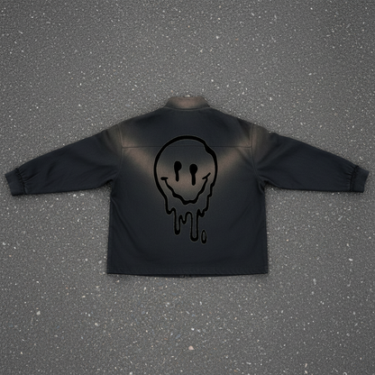 "Smile" Sun Fade Quarter-Zip Sweatshirt