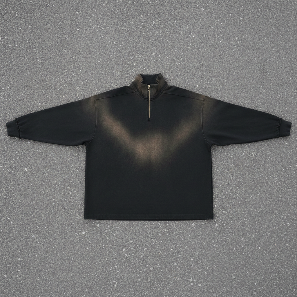 "Smile" – Sun Fade Quarter-Zip Sweatshirt
