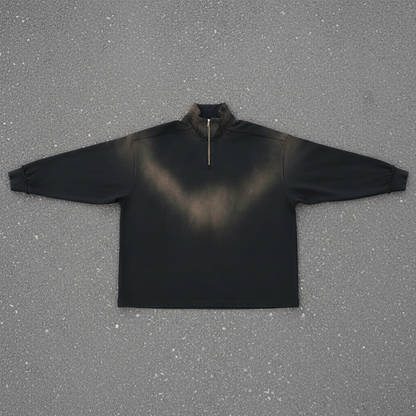 "Smile" Sun Fade Quarter-Zip Sweatshirt