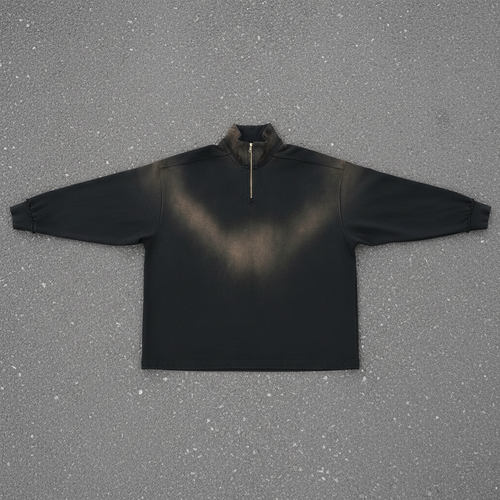 "Smile" – Sun Fade Quarter-Zip Sweatshirt