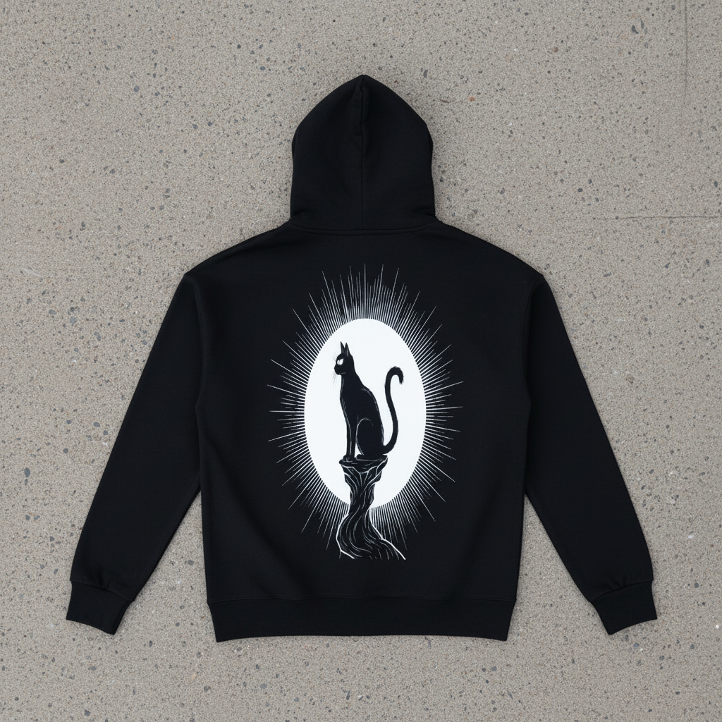 Nocturne Halo - Oversized Heavyweight Cotton Hoodie