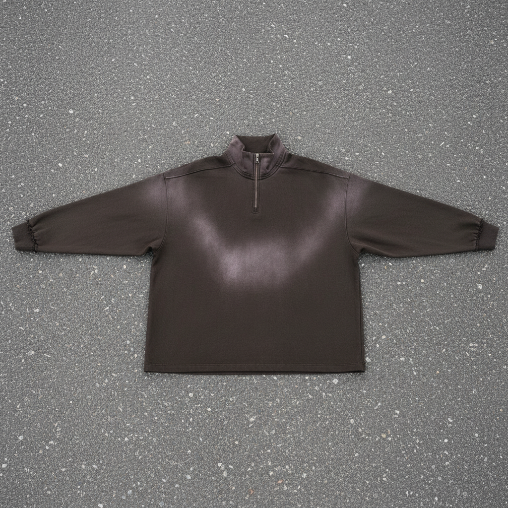 "Smile" Sun Fade Quarter-Zip Sweatshirt