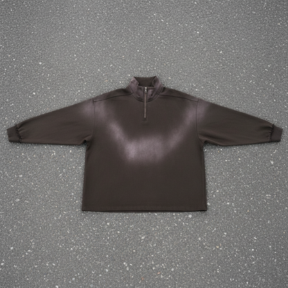 "Smile" Sun Fade Quarter-Zip Sweatshirt