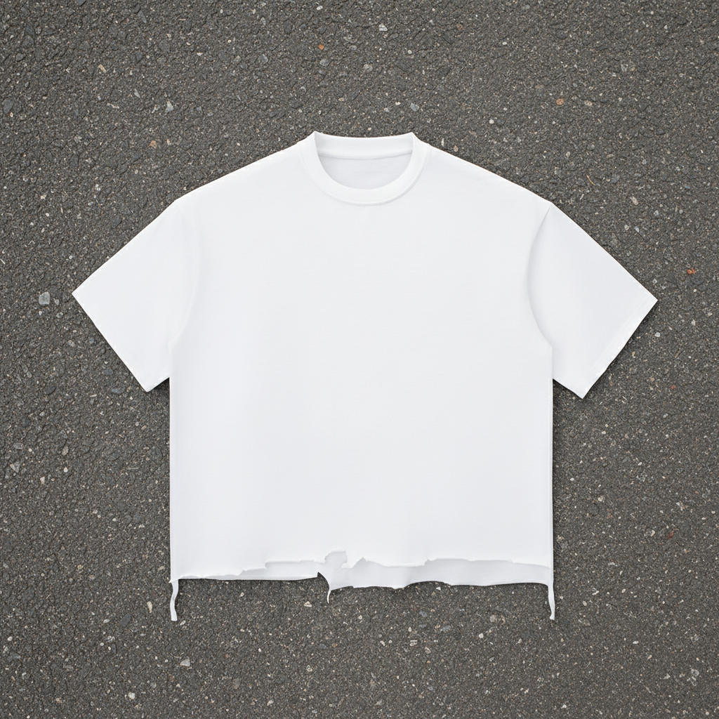 Snow Wash Raw-Hem Boxy T-shirt