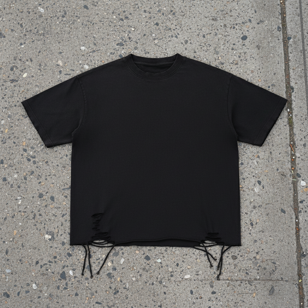 The Hourglass - Snow-Washed Raw-Hem T-Shirt