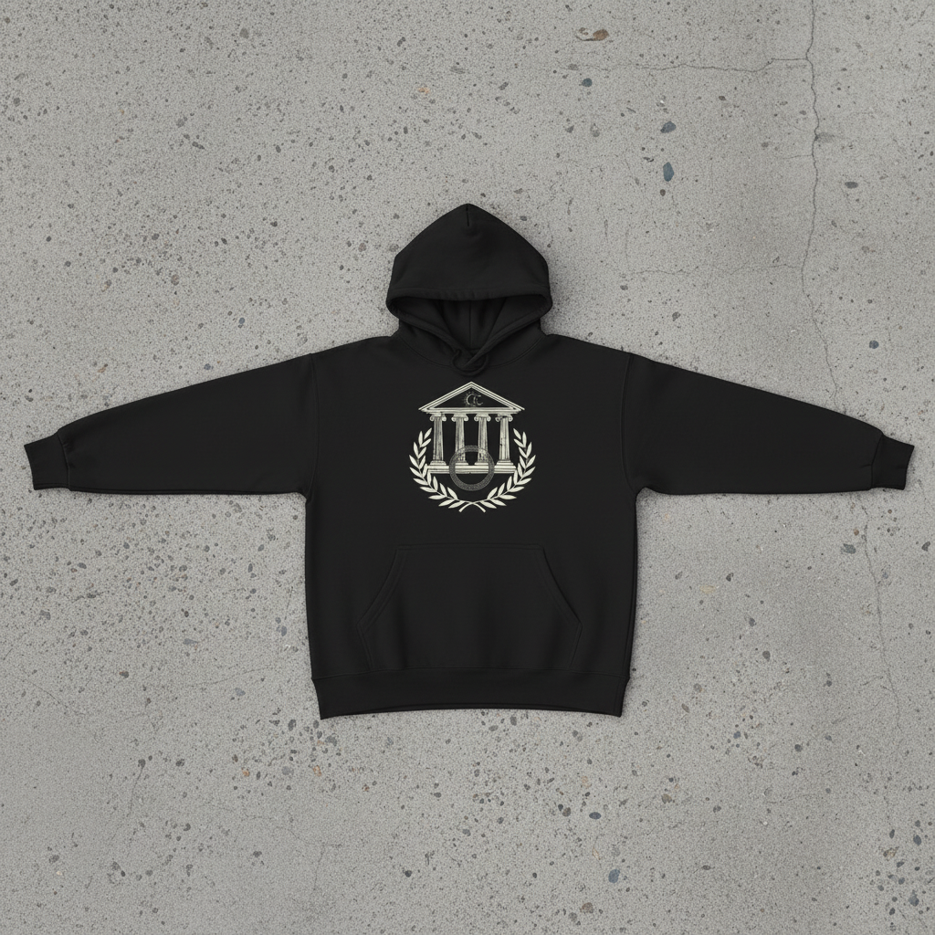 Aurelian Crest - Embroidered Heavyweight Cotton Hoodie