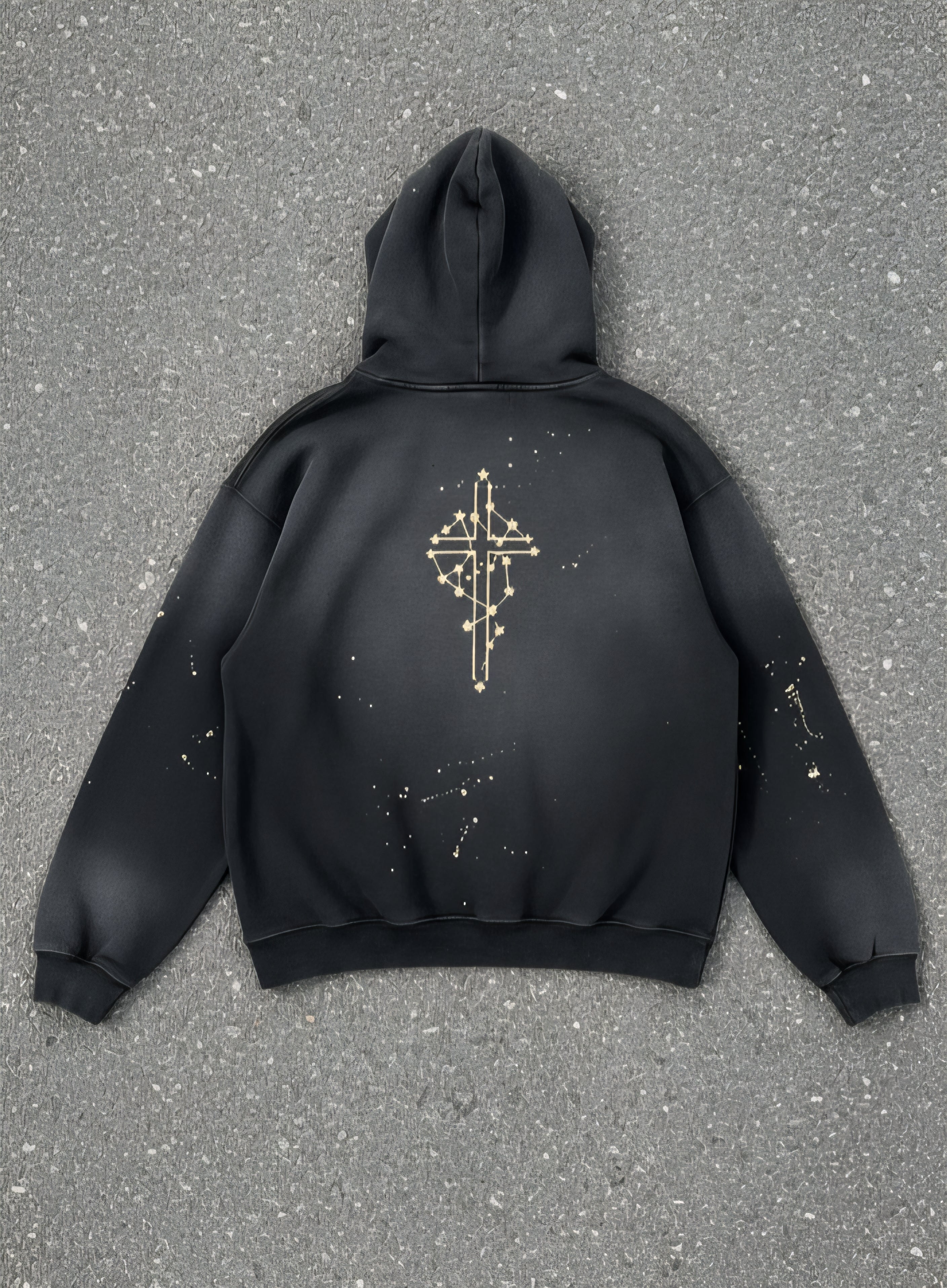"Cosmic Guide" - Vintage Washed Frayed Fleece Hoodie