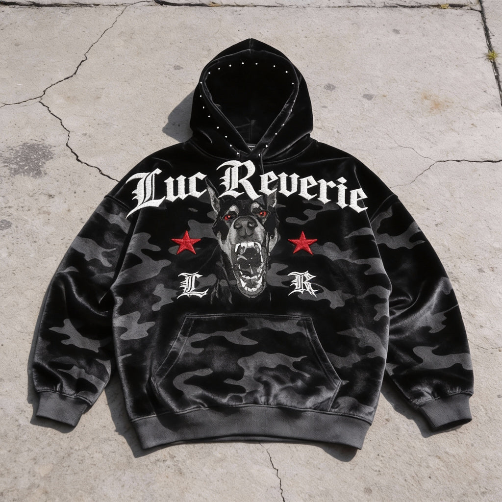 "The Reverie Hound" – Camo Washed Hoodie
