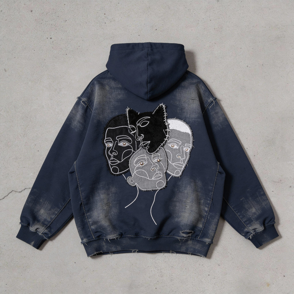 "Silhouette Face" – Denim Jacket