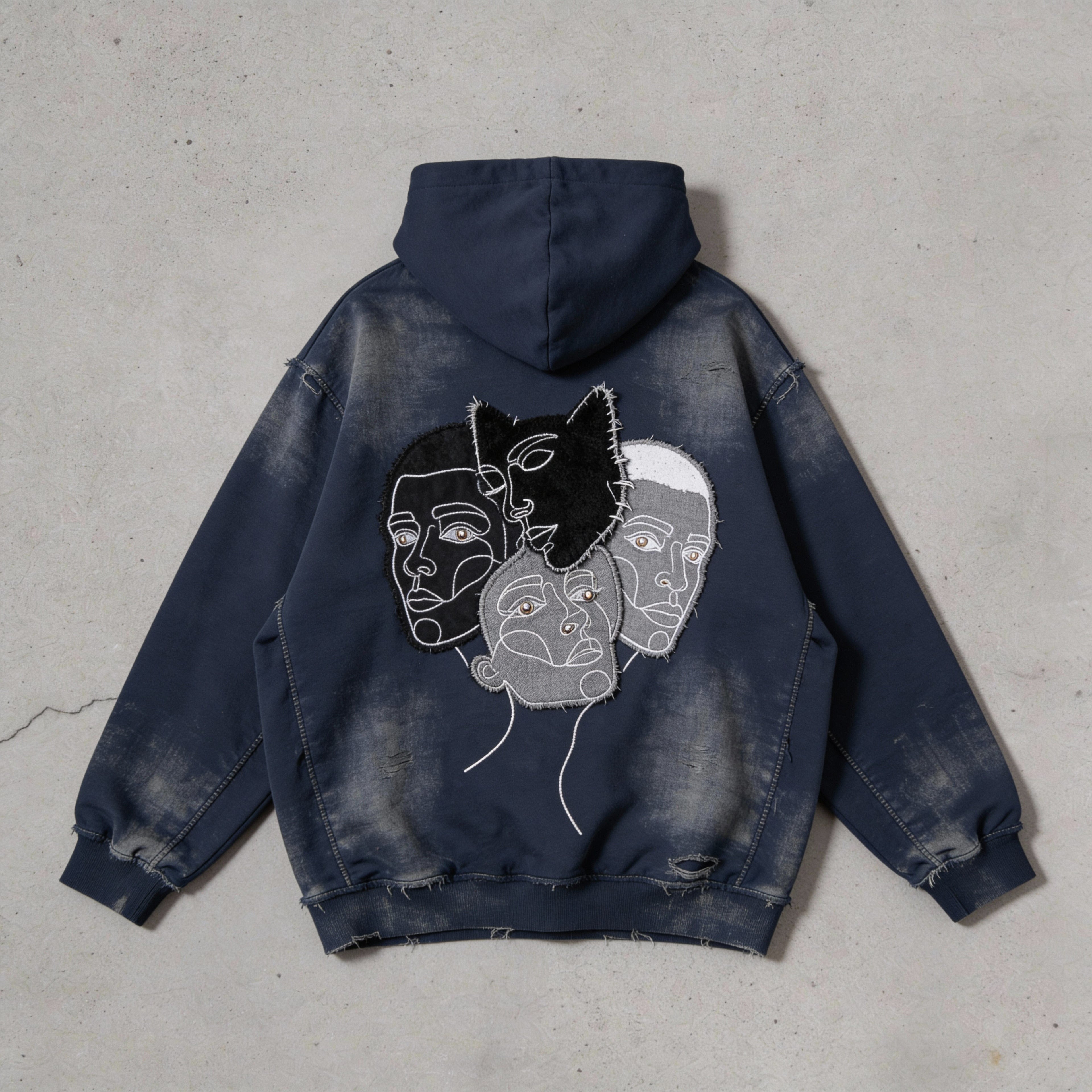 "Silhouette Face" – Denim Jacket