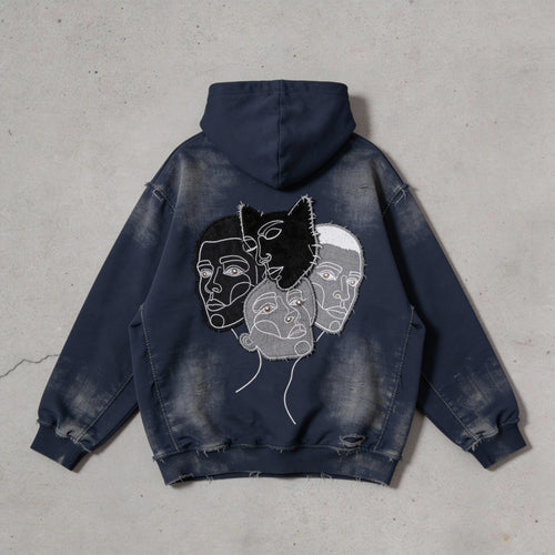"Silhouette Face" – Denim Jacket