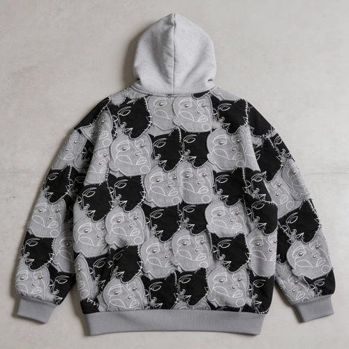 "Faces," – Oversized Cotton Hoodie
