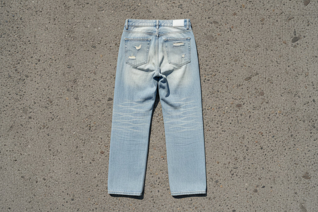 Sun Fade – Raw Hem Denim Jeans