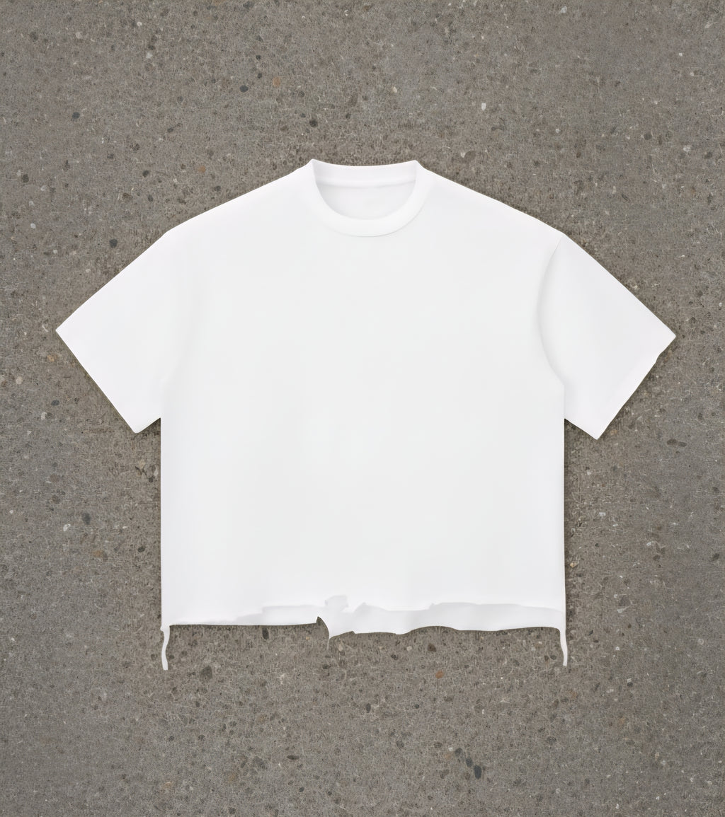 "The Reverie Tiger" - Snow Wash Raw-Hem Boxy T-Shirt
