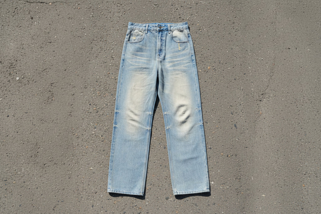 Sun Fade – Raw Hem Denim Jeans