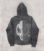"Time Collapses" – Vintage Washed Zip Hoodie