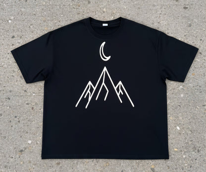 "Lunar Peaks" Oversized Cotton T-Shirt