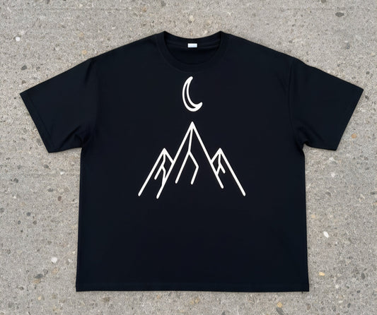 "Lunar Peaks" Oversized Cotton T-Shirt