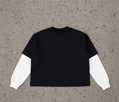 "Freedom's Ascent" Contrast Sleeve Cotton T-Shirt