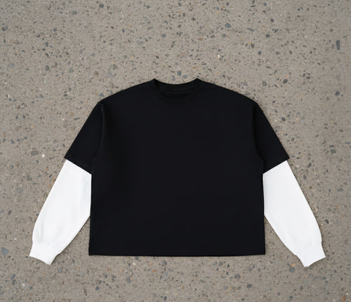 "Freedom’s Ascent" - Contrast Sleeve Cotton T-Shirt