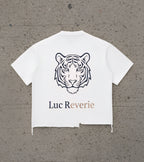 "The Reverie Tiger" - Snow Wash Raw-Hem Boxy T-Shirt